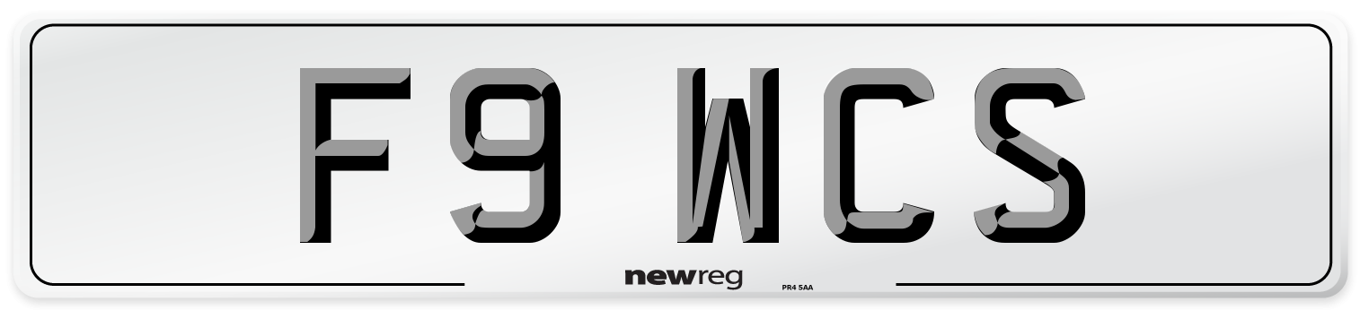 F9 WCS Number Plate from New Reg